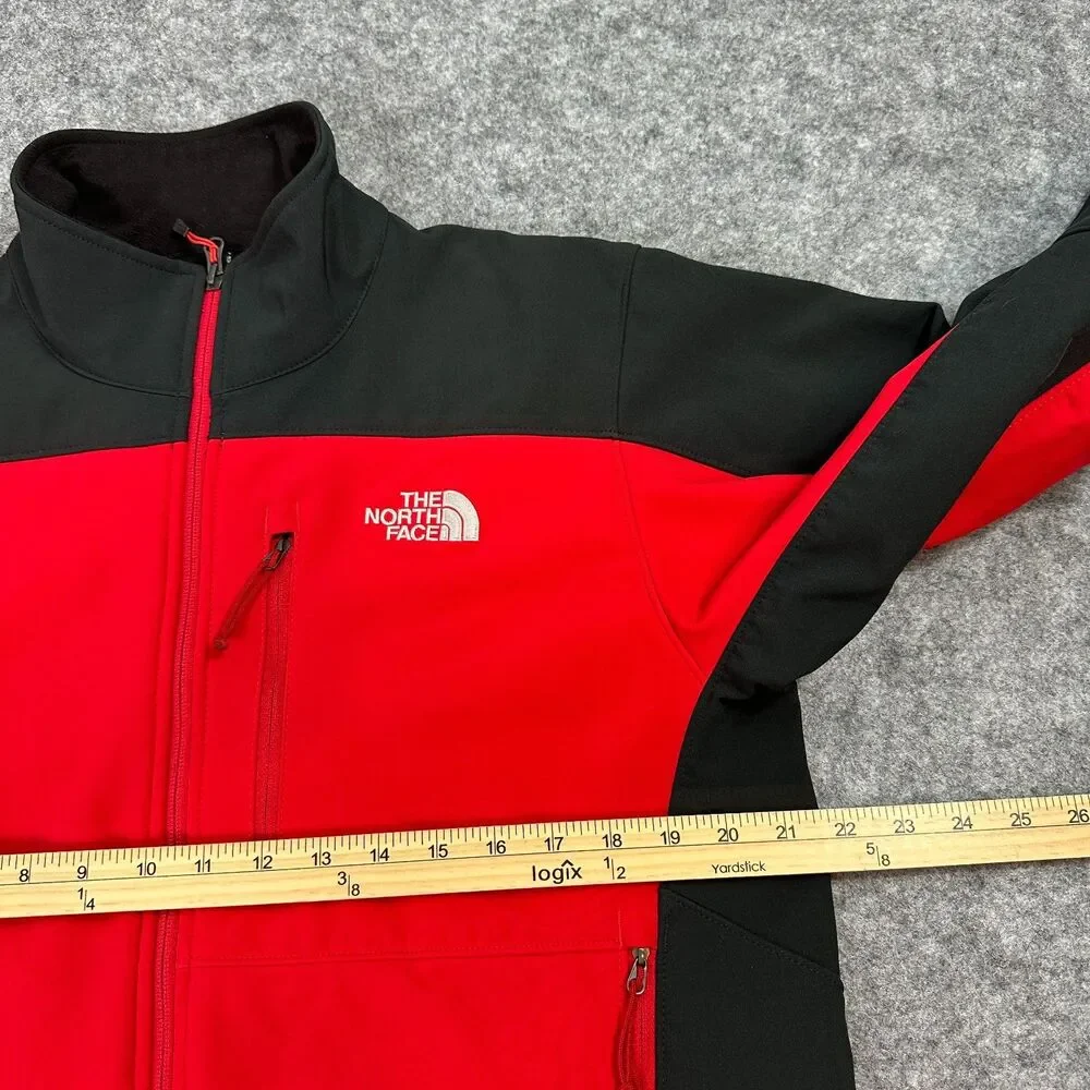 The North Face Apex Softshell Jacket Mens Medium M Red Black Full Zip Outdoor